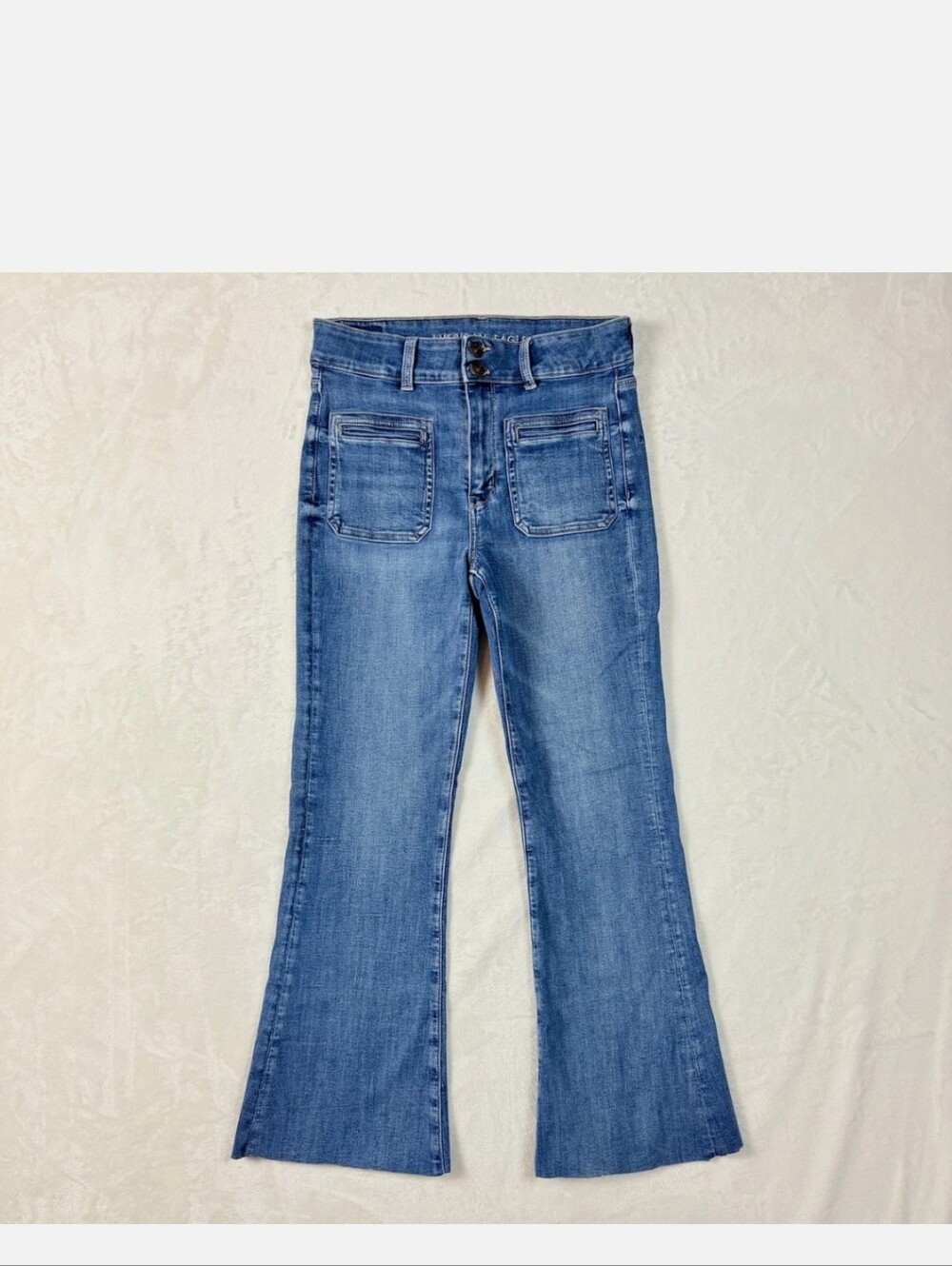 AMERICAN EAGLE Super High Rise Flare Jeans W/Patch Pockets - Women's Size 2S